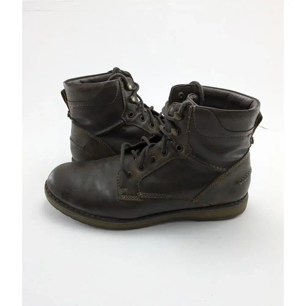 Mens IZOD Leon Brown Leather‎ Outdoor Lace Up Comfort Ankle Boots Size 10.5